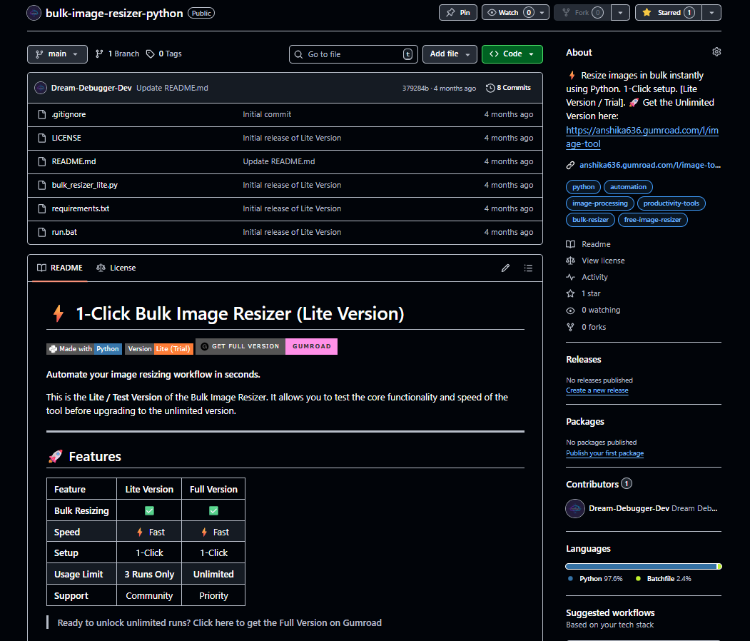 Bulk Image Resizer - Python automation tool for batch image processing